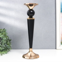 Подсвечник металл на 1 свечу "Давид" чёрный с золотом 33,3х11,5х11,5 см Подсвечник металл на 1 свечу "Давид" чёрный с золотом 33,3х11,5х11,5 см