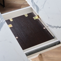 Стол обеденный на одной ножке раздвиж Норд, 90(122)х90х79, ЛДСП 22мм/Пластик,Мрамор Белый