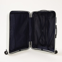 Чемодан большой 100 л (L), отдел на молнии, кодовый замок, 4 колеса, цвет белый