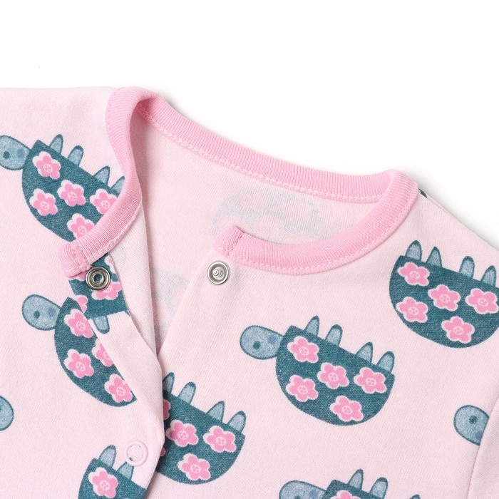 Комбинезон детский (3 шт.), цвет белый/розовый/светло-розовый, рост 74 см