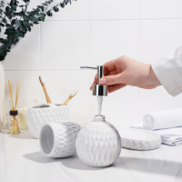 Набор аксессуаров для ванной комнаты «Камелия», 4 предмета (дозатор 450 мл, мыльница, 2 стакана), цвет белый Набор аксессуаров для ванной комнаты «Камелия», 4 предмета (дозатор 450 мл, мыльница, 2 стакана), цвет белый