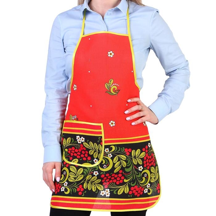 Фартук &laquo;Хохлома&raquo;, сувенирный, с карманом