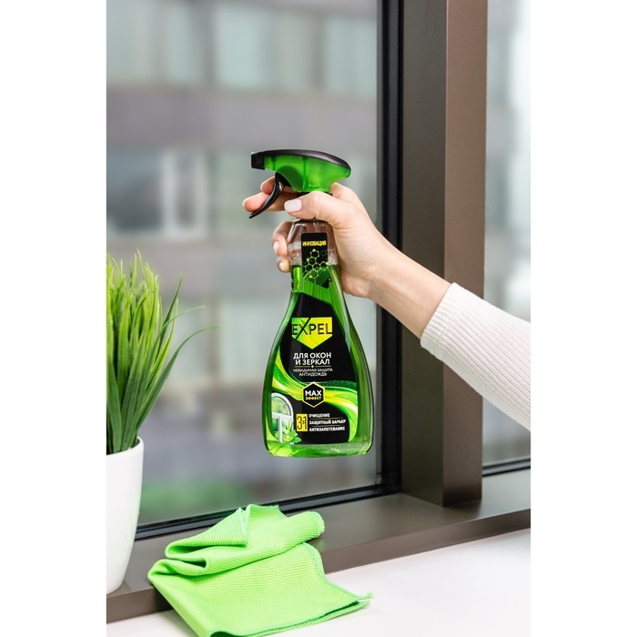 Средство для мытья стекол и зеркал Expel, мята, антидождь, 450 мл