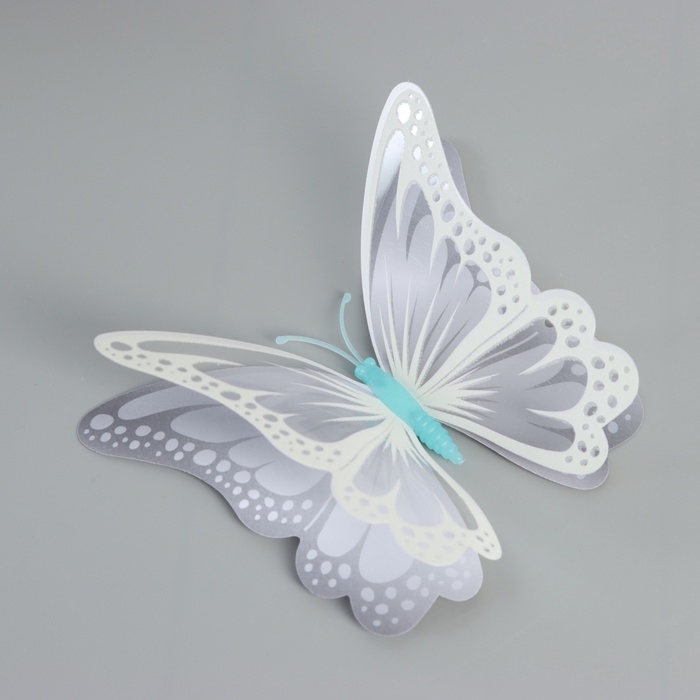 Магнит пластик светится в темноте Магнит пластик светится в темноте "Серые бабочки" двойные крылья набор 12 шт