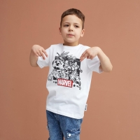 Футболка детская Мстители, рост 110-116, белый Футболка детская Мстители, рост 110-116, белый