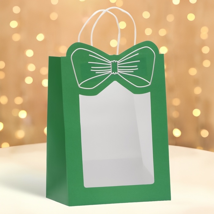 Пакет подарочный новогодний с оком Пакет подарочный новогодний с оком "Бант", 19 х 26 х 13 см.