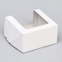 Кондитерская упаковка с окном, белая, 18 х 18 х 10 см Кондитерская упаковка с окном, белая, 18 х 18 х 10 см