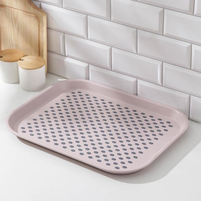 Поднос с антискользящим покрытием, 45&times;35,5 см, цвет МИКС