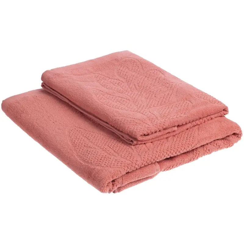 Полотенце махровое &laquo;Флора&raquo;, среднее, оранжевое (персиковое эхо)