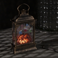 Светодиодная фигура &laquo;Камин с носками&raquo; 10 &times; 18 &times; 4.5 см, пластик, батарейки АААх3 (не в комплекте), свечение тёплое белое