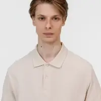 Рубашка поло унисекс Pacific, бежевая (льняная), размер XL Рубашка поло унисекс Pacific, бежевая (льняная), размер XL