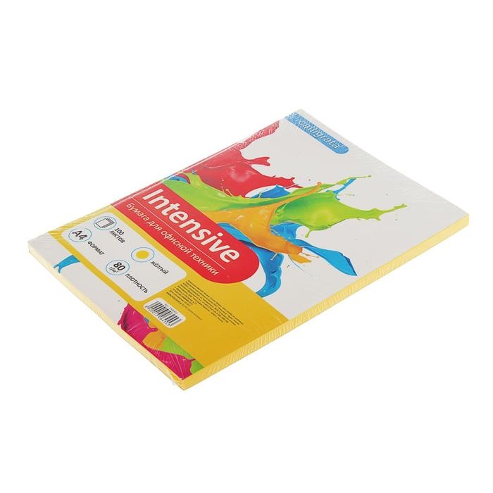 Бумага цветная А4, 100 листов Calligrata Интенсив, жёлтая, 80 г/м² Бумага цветная А4, 100 листов Calligrata Интенсив, жёлтая, 80 г/м²