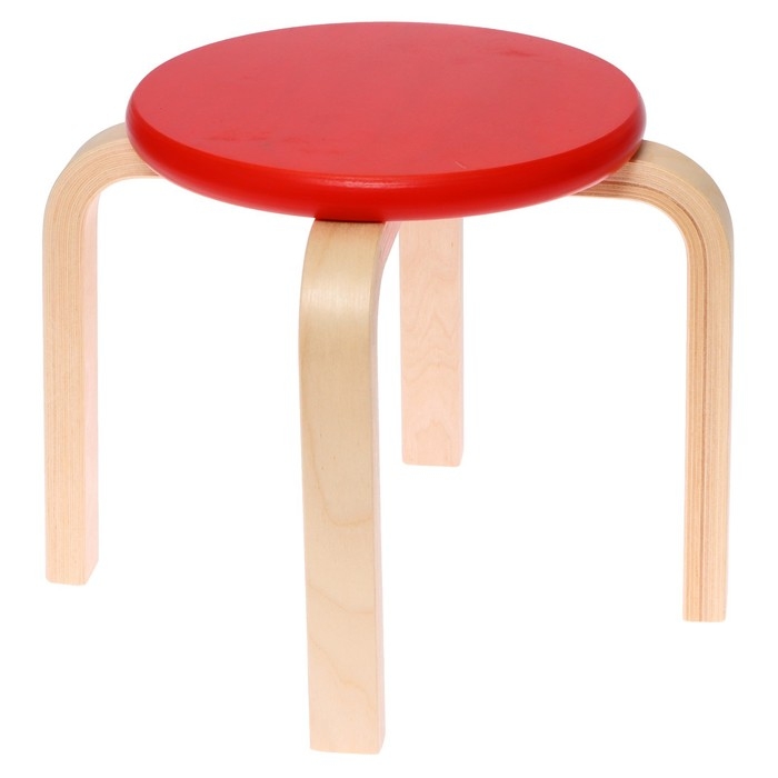 Табурет &laquo;Ромашка&raquo;, цвет красный, прозрачный лак
