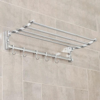 Полка откидная с двигающимися крючками Accoona A141, 57&times;30 см, цвет хром