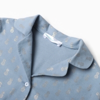 Пижама детская из фланели (рубашка, брюки) KAFTAN "Ананасы", рост 122-128, голубой