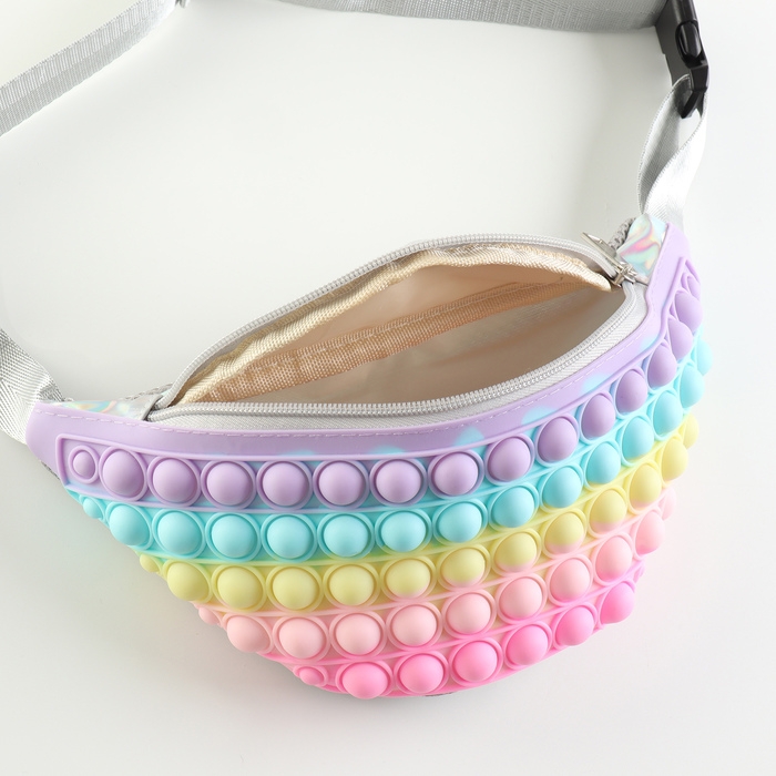 Сумка поясная детская на молнии &laquo;Выбражулька&raquo;, pop it, цвет разноцветный