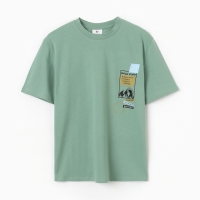 Футболка мужская "Горы", цвет зеленый, размер 52 Футболка мужская "Горы", цвет зеленый, размер 52