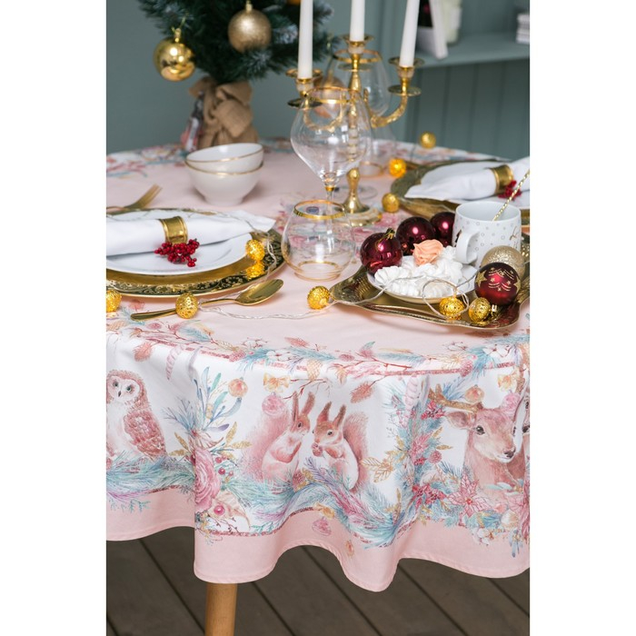 Скатерть Этель Pink magic d=150см +/-3см с ГМВО, 100% хл, саржа 190 гр/м2
