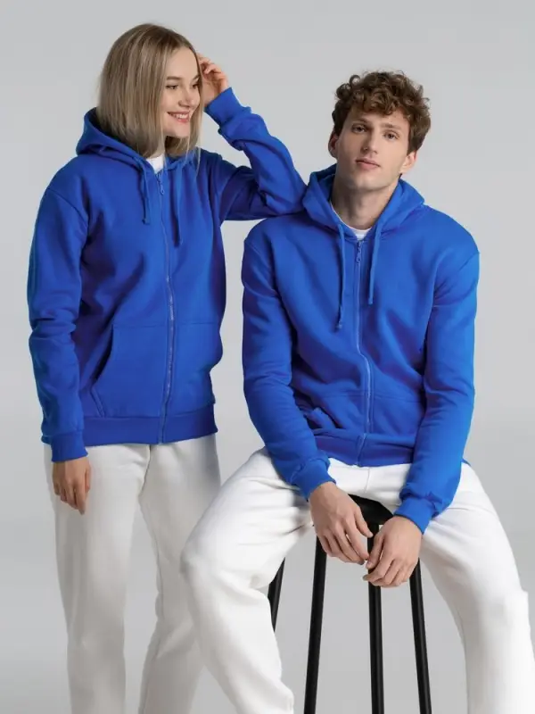 Толстовка на молнии с капюшоном Siverga Heavy 2.0, ярко-синяя, размер L
