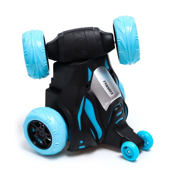 Машина-перевёртыш радиоуправляемая &laquo;Трюкач&raquo;, свет, работает от аккумулятора, цвет синий