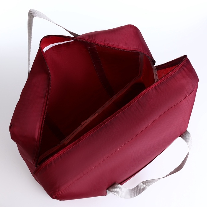Сумка дорожная на молнии, наружный карман, держатель для чемодана, цвет бордовый Сумка дорожная на молнии, наружный карман, держатель для чемодана, цвет бордовый