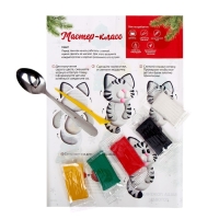 Лепка на ложке &laquo;Новый год! Котик на ёлке&raquo;, новогодний набор для творчества