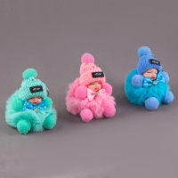 Мягкая игрушка &laquo;Кукла&raquo; в шапочке, на брелоке, 11 см, цвет МИКС