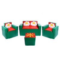Игровой набор мебели &laquo;Солнышко&raquo;, 2 кресла, пуф, диван, МИКС