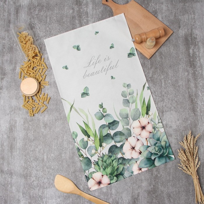 Полотенце Полотенце "Этель" Eucalyptus 40х73 см, 100% хл, саржа 190 г/м2