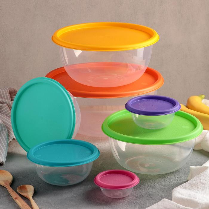 Набор мисок &laquo;Радуга&raquo;, 7 шт, цвет МИКС