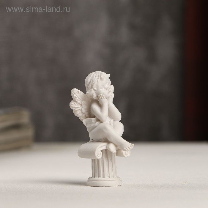 Сувенир полистоун Сувенир полистоун "Белоснежный ангелочек на колонне" 5,5х2,4х2,6 см