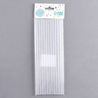 Трубочки для коктейля &laquo;Блёстки&raquo;, в наборе 12 шт., цвет серебряный