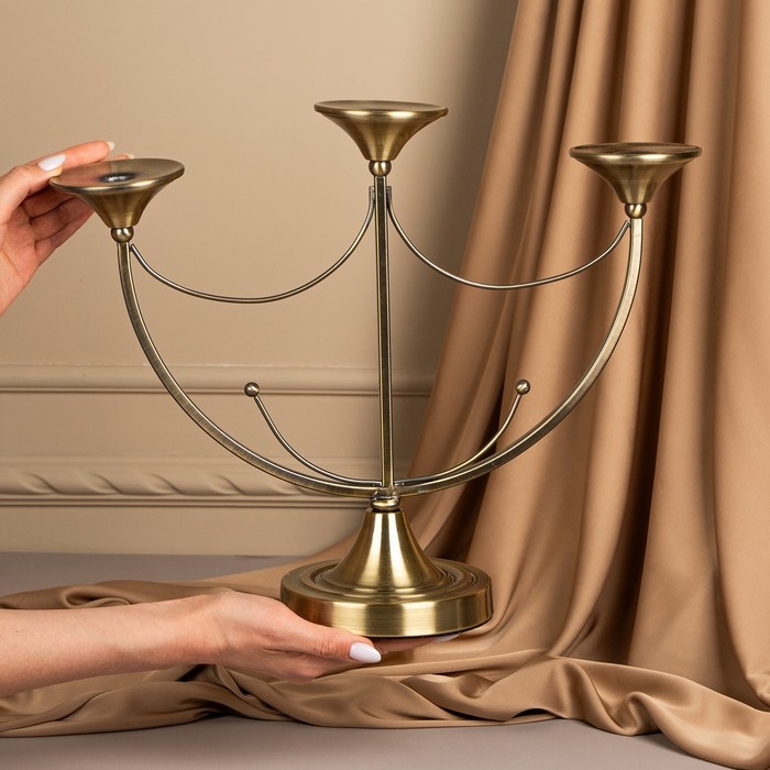 Подсвечник металл &laquo;Герцог&raquo;, на 3 свечи, 44 х 14 х 24 см