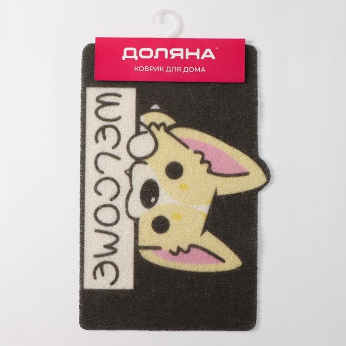 Коврик придверный грязезащитный Доляна &laquo;Корги&raquo;, 40&times;60 см, цвет МИКС