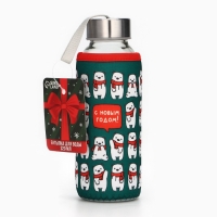 Новый год. Бутылка для воды &laquo;Мишки&raquo;, 350 мл