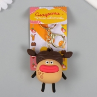 Брелок резина с карабином антистресс "Девочка" выскакивают губы 4х8х7 см