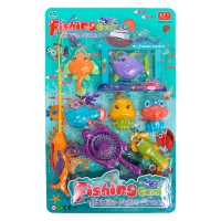 Рыбалка &laquo;Волна океана&raquo;, 6 рыбок, удочка, сачок, МИКС