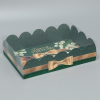 Коробка для печенья, кондитерская упаковка с PVC крышкой, «Дорогому учителю», 20 х 30 х 8 см Коробка для печенья, кондитерская упаковка с PVC крышкой, «Дорогому учителю», 20 х 30 х 8 см