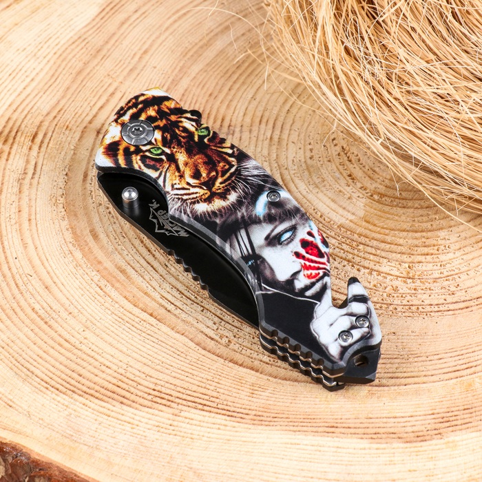 Нож складной Нож складной "Тигр" 19,5см, клинок 85мм/1,2мм, микс