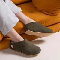 Домашние валенки Cant, зеленые (олива), размер 44