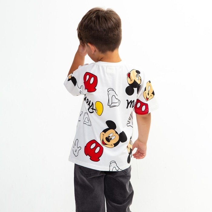 Футболка детская Mickey, цвет белый, рост 122-128 см (7-8 лет)