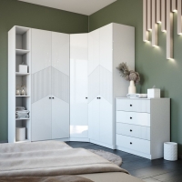 Комод "Селин", 800х436х900 800, Белый, Белый Глянец