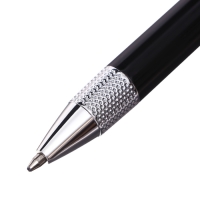 Ручка подарочная шариковая в кожзам футляре поворотная Стиль корпус черный/серебро Ручка подарочная шариковая в кожзам футляре поворотная Стиль корпус черный/серебро