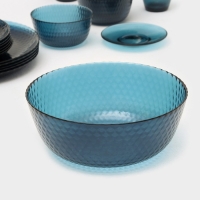 Набор столовый стеклянный &laquo;Идиллия&raquo;, 43 предмета, цвет лондон топаз