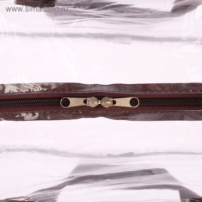 Сумка в роддом, размер 40х50х25 см, карман сбоку, цвет прозрачный/коричневый, Mum&Baby