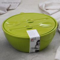 Салатник с крышкой и приборами &laquo;Bono&raquo;, 5 л, цвет микс