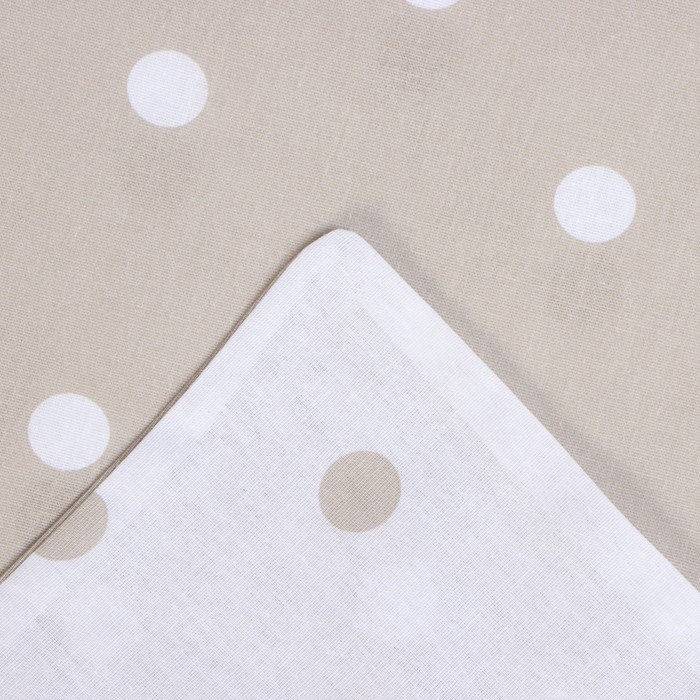 Постельное бельё Этель 1, 5 сп «Горошек», цвет бежевый, 143х215 см, 150х214 см, 50х70 см -1 шт, 100% хлопок Постельное бельё Этель 1, 5 сп «Горошек», цвет бежевый, 143х215 см, 150х214 см, 50х70 см -1 шт, 100% хлопок