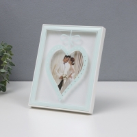 Фоторамка пластик на 1 фото13х18 см "Сердце с бантиком" белый бумага тиснение 18х2х23 см Фоторамка пластик на 1 фото13х18 см "Сердце с бантиком" белый бумага тиснение 18х2х23 см