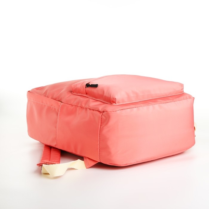 Рюкзак школьный из текстиля на молнии, 2 кармана, цвет розовый