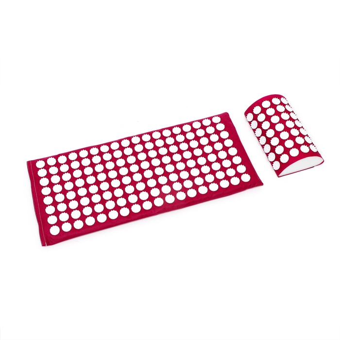 Аппликатор Кузнецова комплект на мягкой подложке, 144 колючки, спантекс, бордовый, 260х560 мм + валик 140*230 Аппликатор Кузнецова комплект на мягкой подложке, 144 колючки, спантекс, бордовый, 260х560 мм + валик 140*230